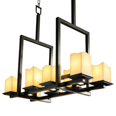 CandleAria Montana 8-Up and 3-Downlight Linear Chandelier by Justice Design Group - Starlight Lighting USA and Canada